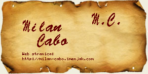 Milan Cabo vizit kartica